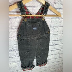 Oshkosh B'gosh Corduroy lined Overalls Unisex Boy Girl size‎ 12 months black